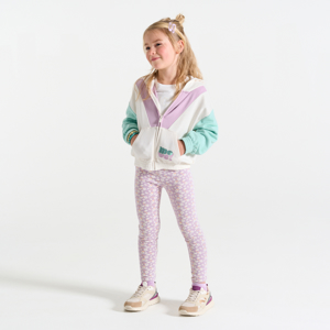 Pastelpaarse lange legging met print voor meisjes 1