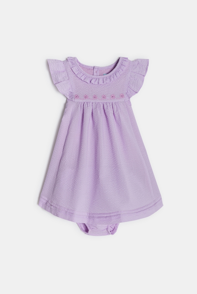 Robe de cérémonie à volants mauve bébé fille 1