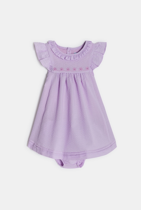 Robe de cérémonie à volants mauve bébé fille