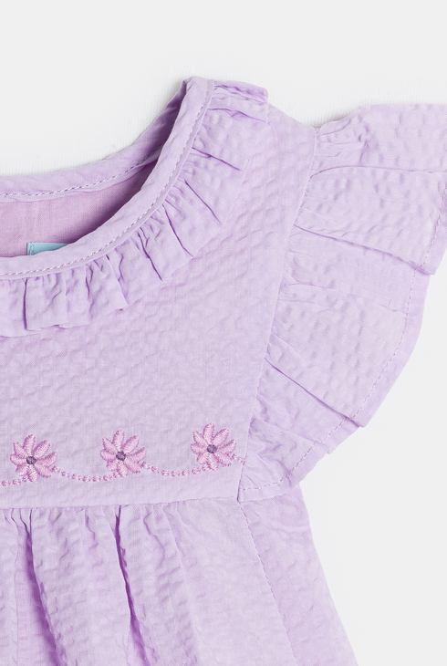 Robe de cérémonie à volants mauve bébé fille