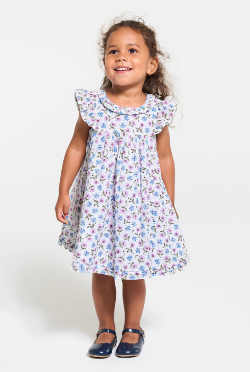 Robe de cérémonie à volants vert bébé fille 2