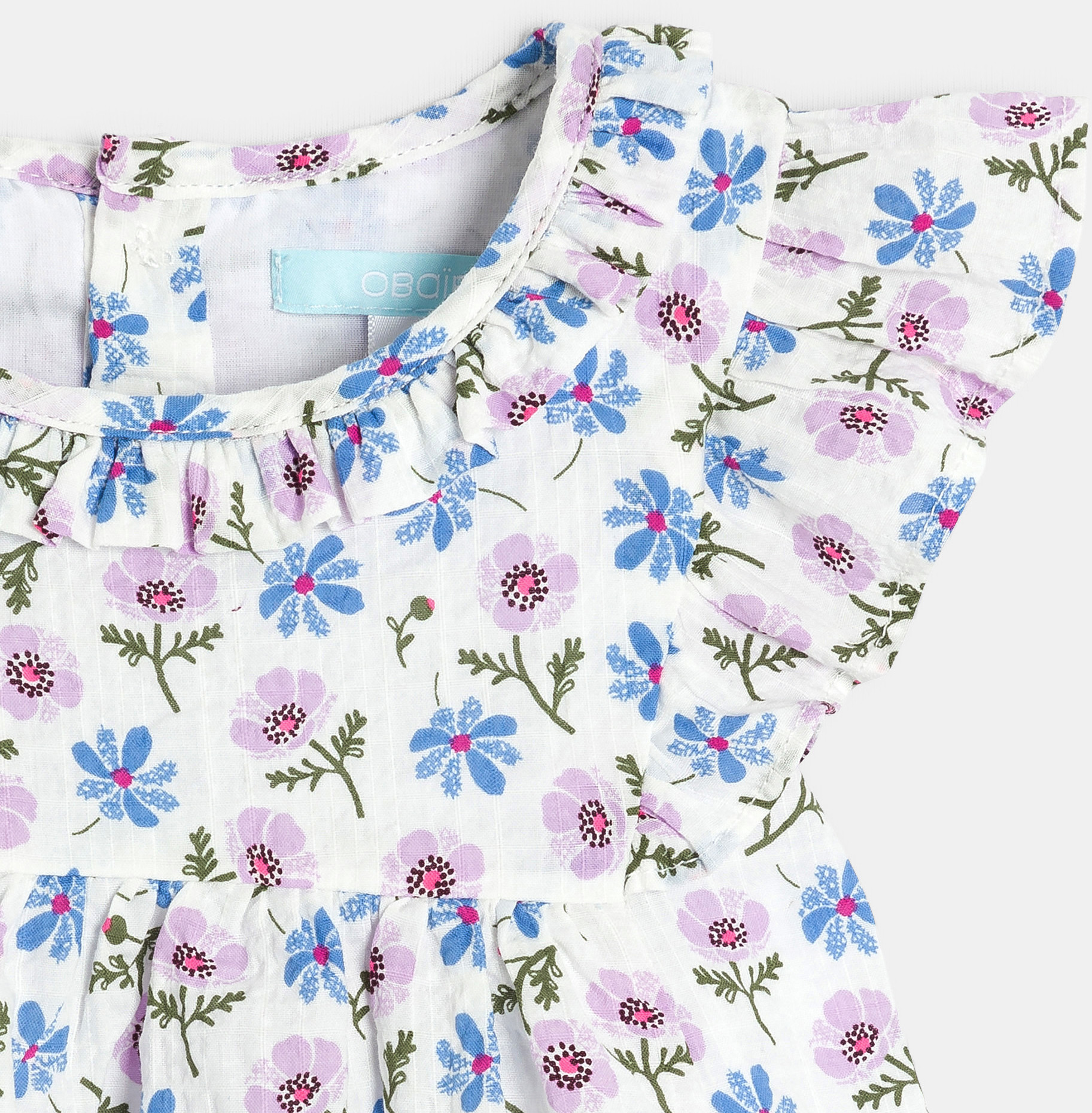 Robe de cérémonie à volants vert bébé fille