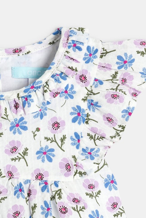 Robe de cérémonie à volants vert bébé fille