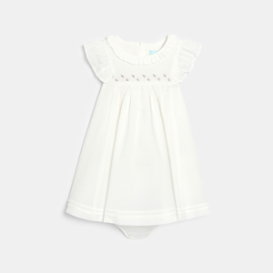 Robe de cérémonie à volants blanc bébé fille 1