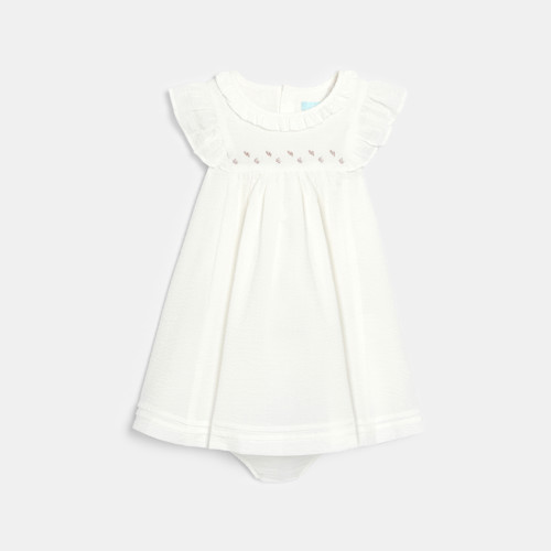 Robe De Cérémonie À Volants Blanc Bébé Fille - Blanc - 6M - OBAIBI