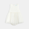 Robe chic 2 en 1 dentelle blanc bébé fille