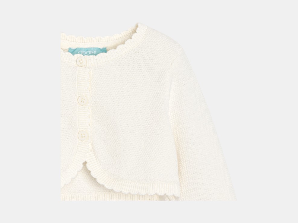 Bolero aus weißem Strick Kleinkind Mädchen 2