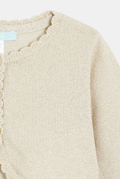 Bolero aus hellbeigem Strick Kleinkind Mädchen 2