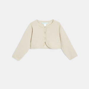 Lichtbeige gebreide bolero voor babymeisjes 1