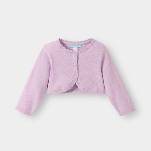 Gilet Court Maille Tricot Violet Bébé Fille - Violet Iris - 12M - OBAIBI