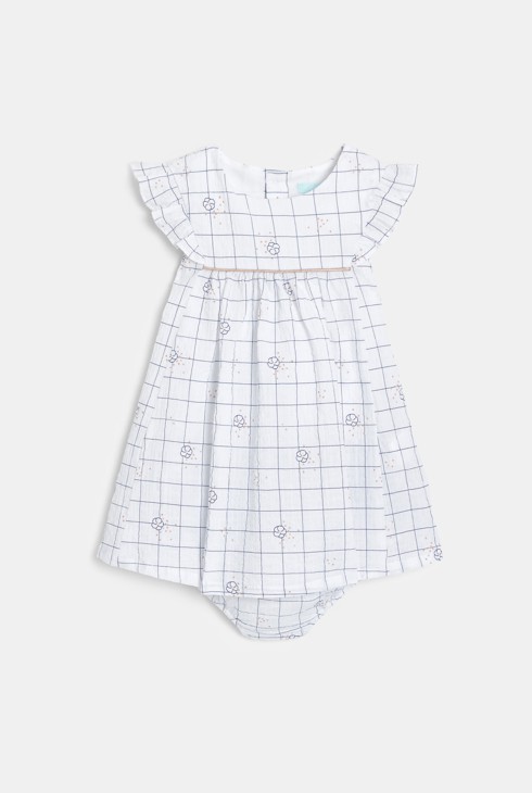 Baby girl's white check formal dress 2