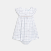 Robe de cérémonie à carreaux blanc bébé fille