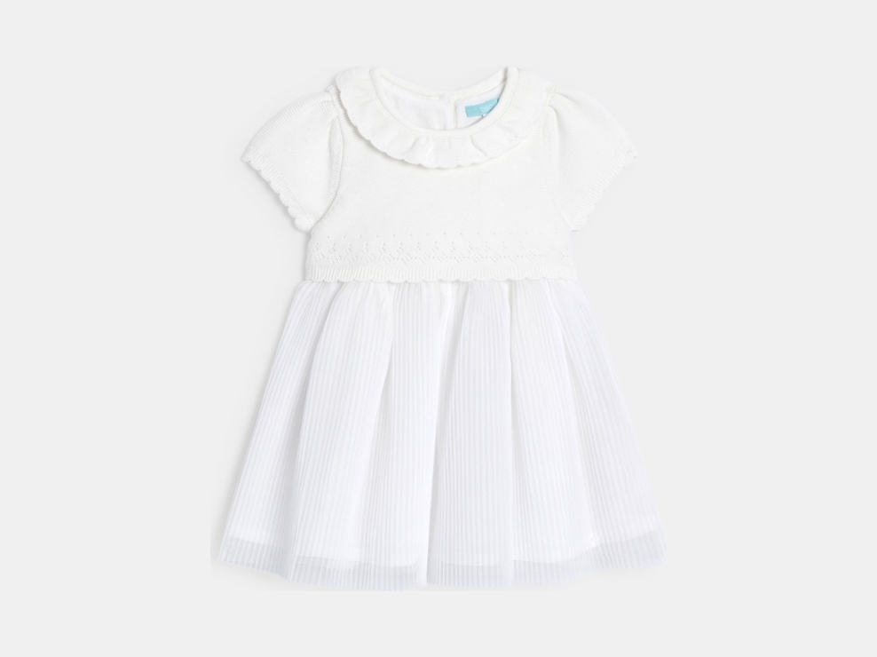 Robe de cérémonie effet 2 en 1 blanc bébé fille 1