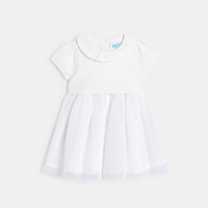 Robe de cérémonie effet 2 en 1 blanc bébé fille 1