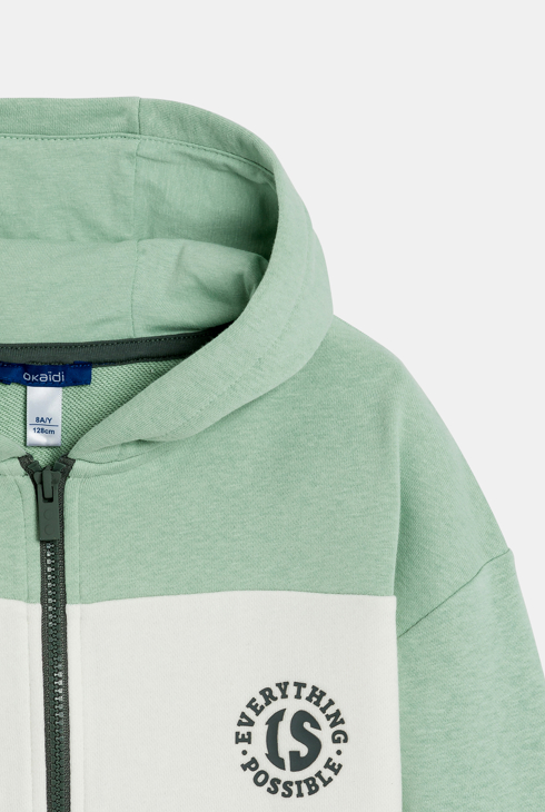 Grünes Sweatshirt Colorblock für Jungen