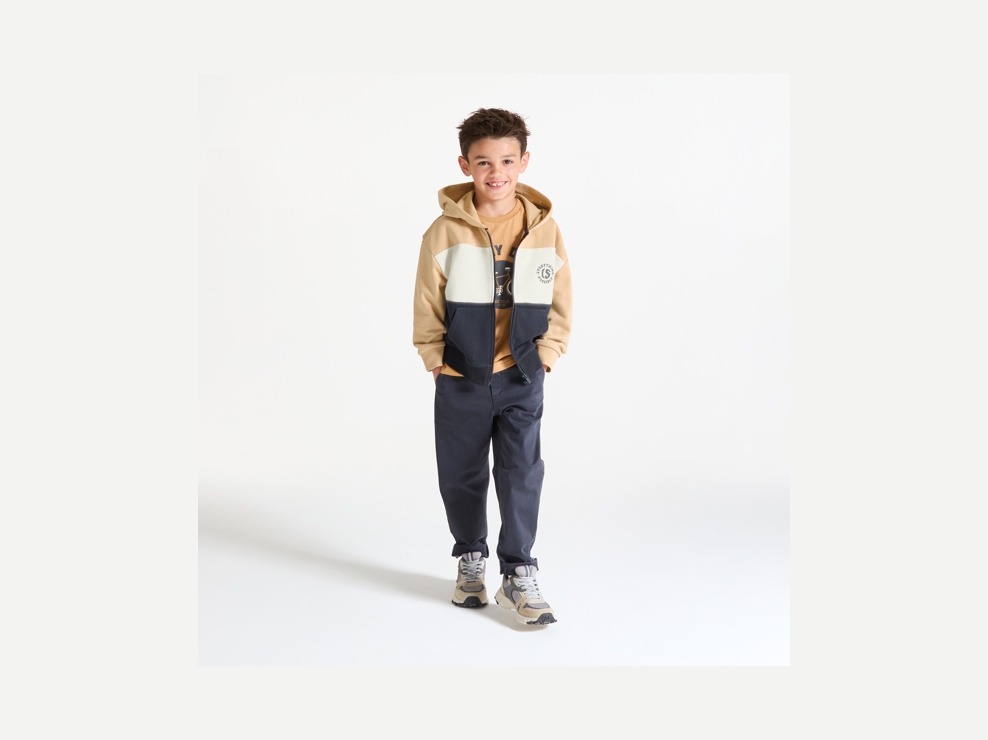 Sweat-shirt colorblock beige Garçon 1