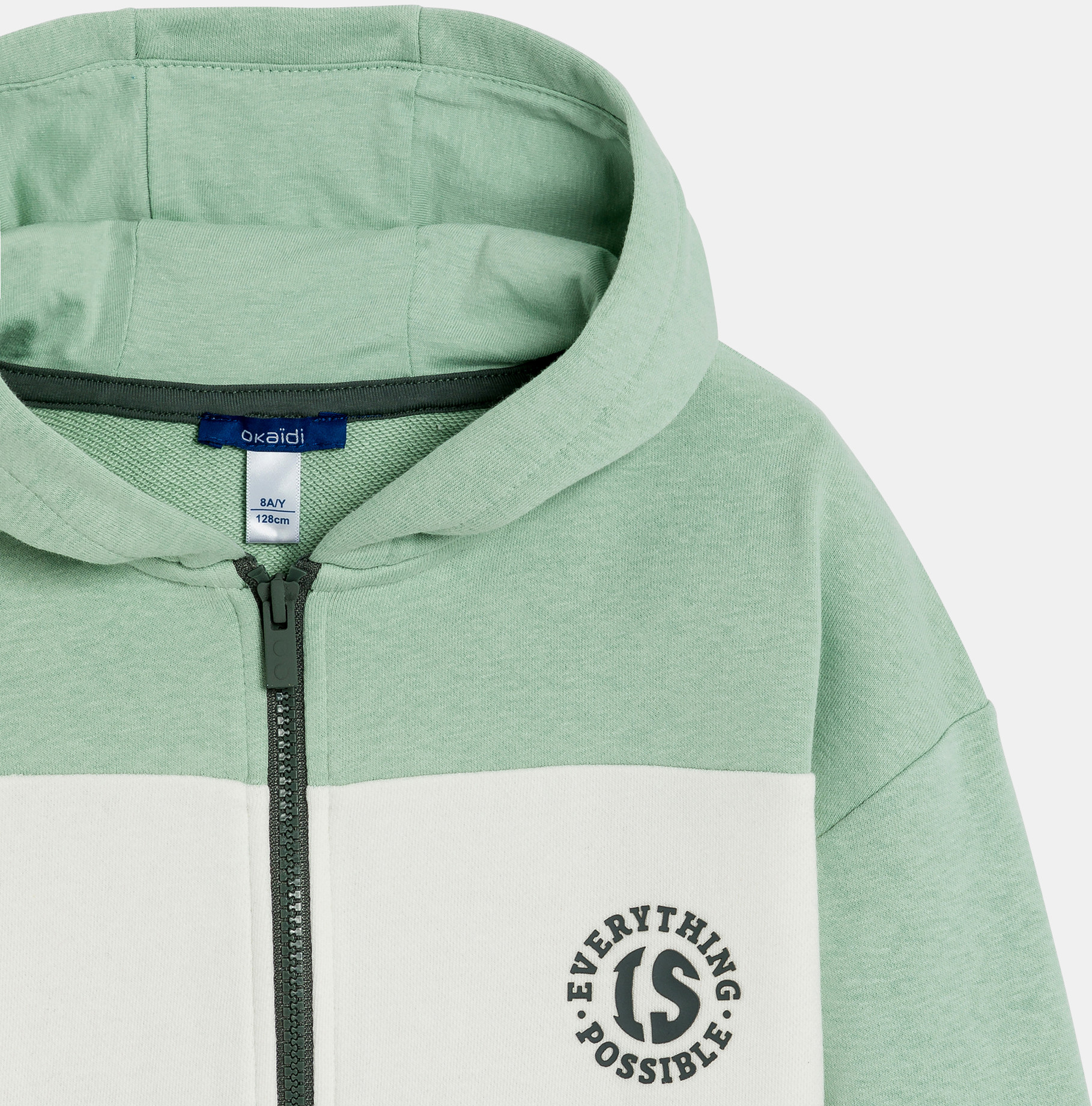 Grünes Sweatshirt Colorblock für Jungen 2