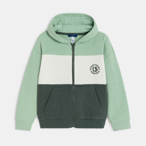 Boy's green colourblock sweatshirt 1