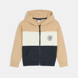 Sweat-shirt colorblock beige Garçon 1