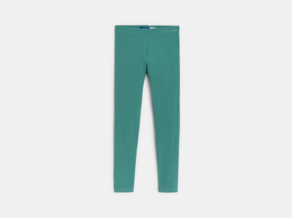 Leggings longs en jersey vert Fille 1