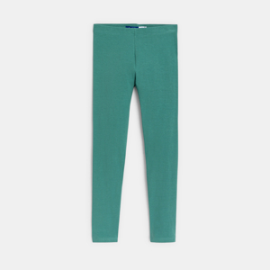 Leggings longs en jersey vert Fille 1