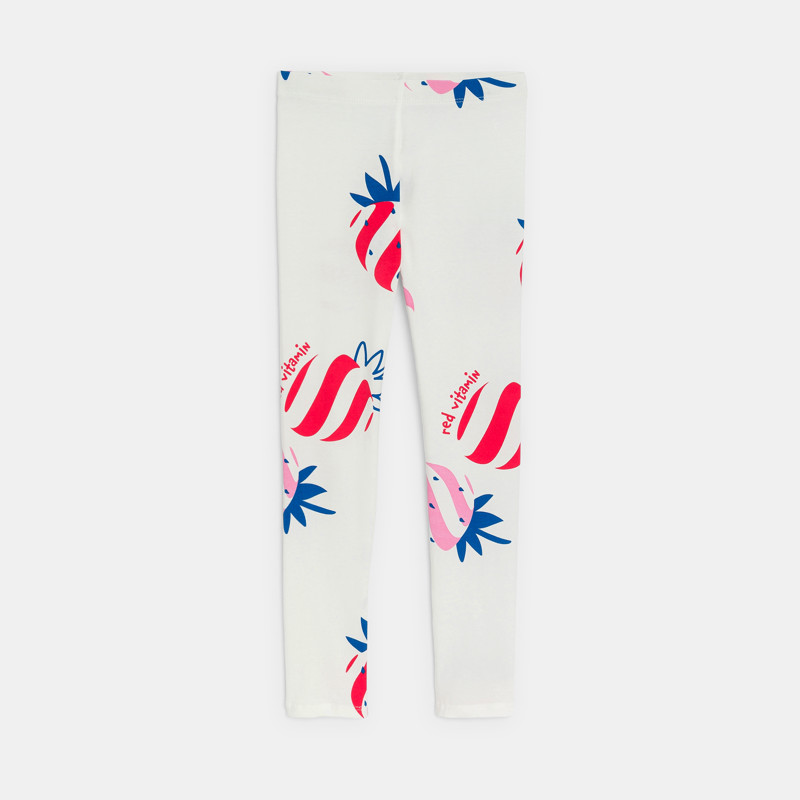 Modische weiße Leggings mit Aufdruck für Mädchen