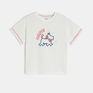 T-shirt à volants blanc fille Chipie 1