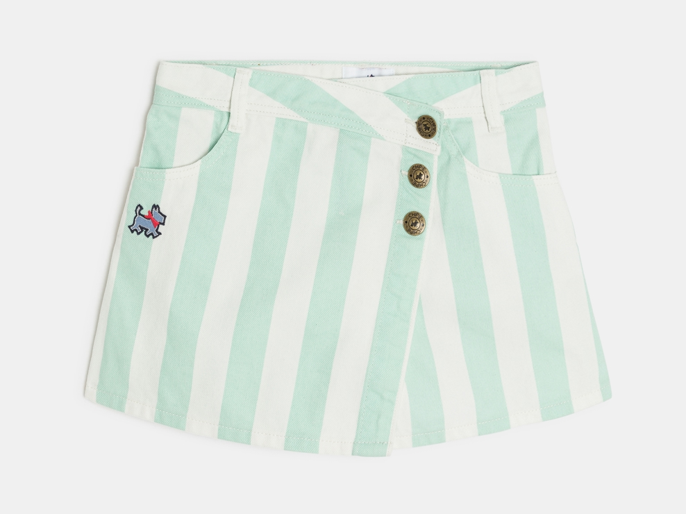 Short jupe denim rayé vert fille Chipie 1