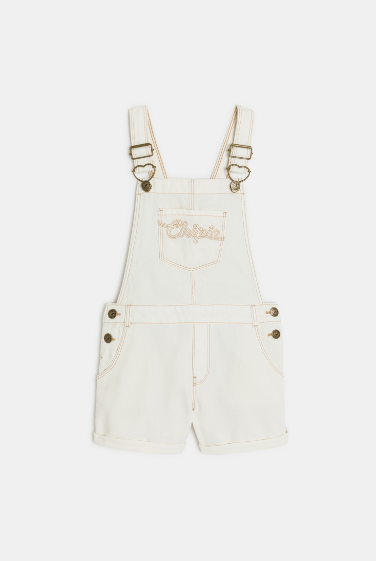 Salopette courte denim blanc fille Chipie 1