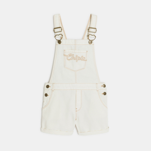 Salopette courte denim blanc fille Chipie 1