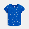 T-shirt manches courtes motif fraise bleu Fille