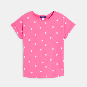 T-shirt manches courtes motif fraise blanc Fille 1