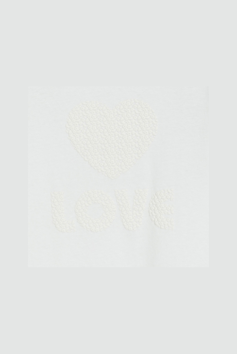 Weißes T-Shirt mit Love-Schriftzug für Mädchen