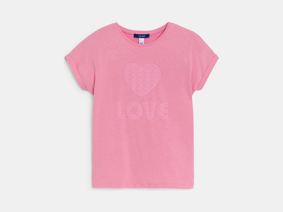 Rosa T-Shirt mit "Love"-Aufschrift für Mädchen 1