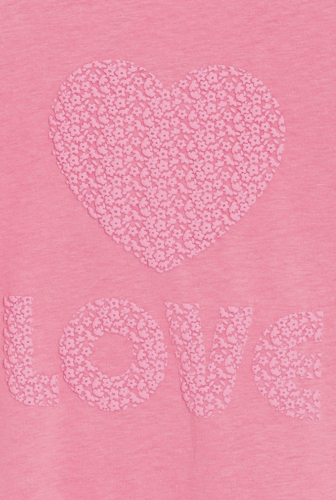 T-shirt à message love rose Fille