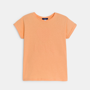 Girl's orange love slogan T-shirt 1