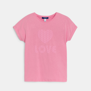 T-shirt à message love rose Fille 1