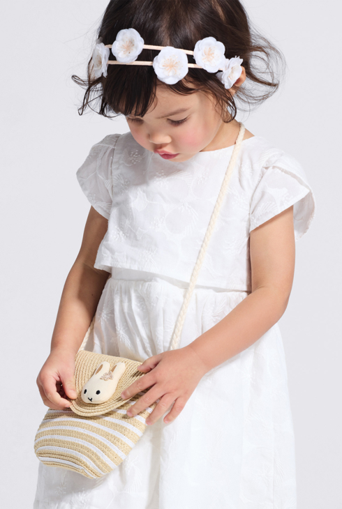 Baby girl's white tulle floral headband 1