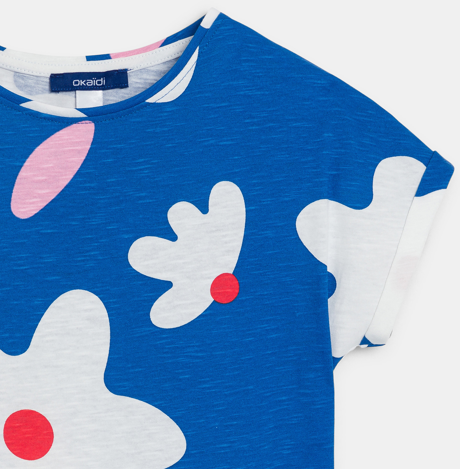 T-shirt manches courtes imprimé bleu Fille 2