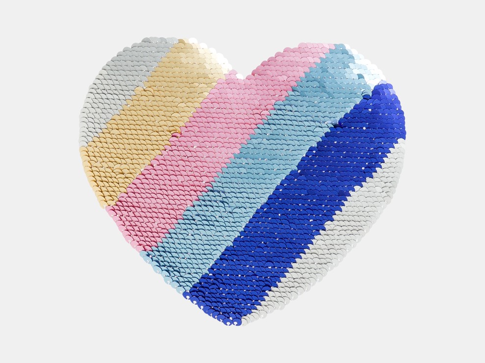 T-shirt manches courtes à sequins magiques cœur blanc Fille 2