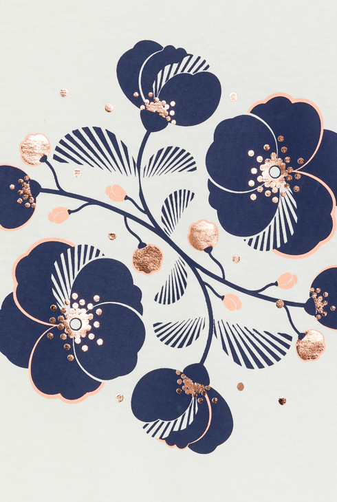 T-shirt manches papillon motif irisé blanc Fille 2