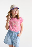 Camiseta con mensaje pop rosa niña 4