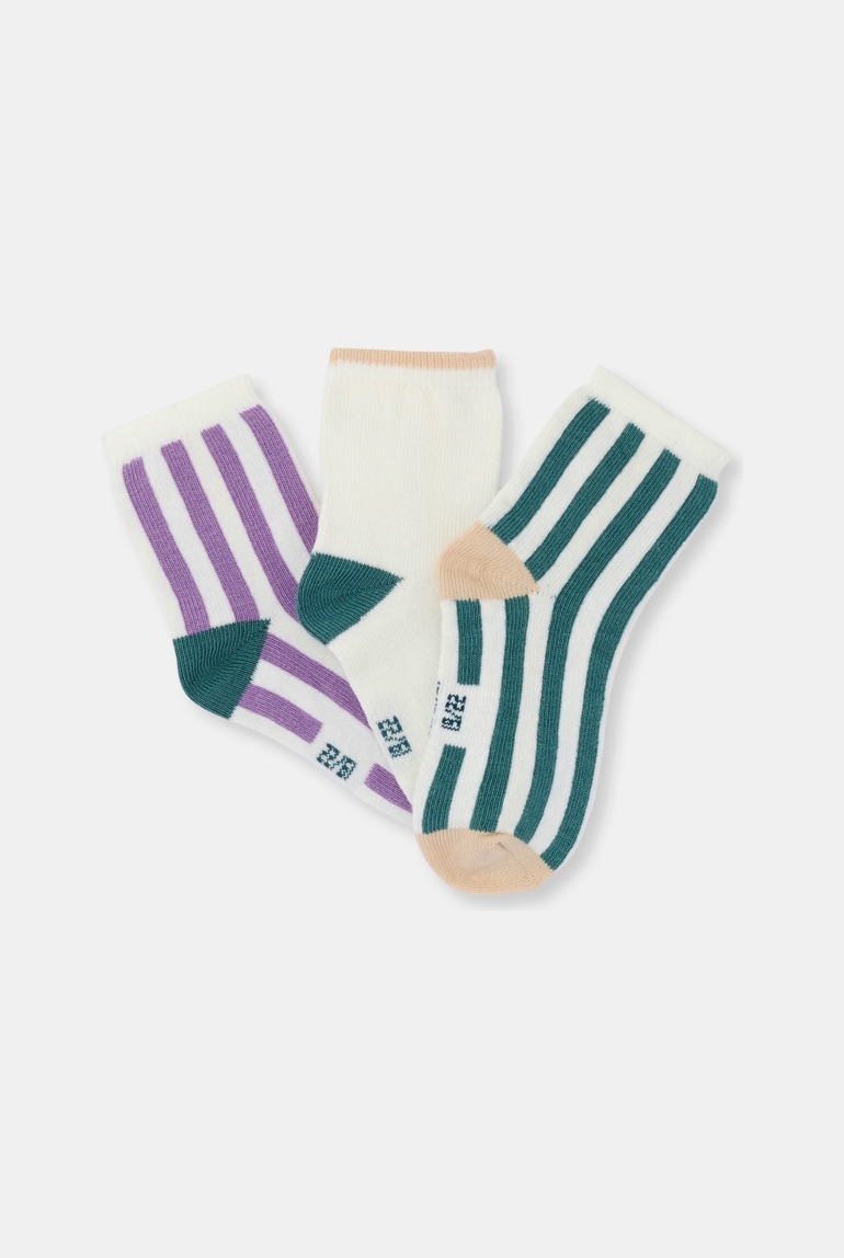 Grüne gestreifte Socken Kleinkind Junge 1