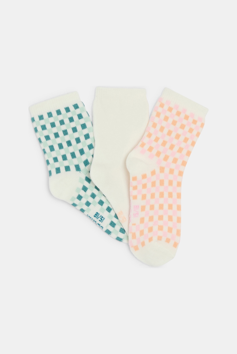Karierte rosa Socken Kleinkind Mädchen (3er-Pack) 1