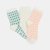 Chaussettes à carreaux rose bébé fille (lot de 3)