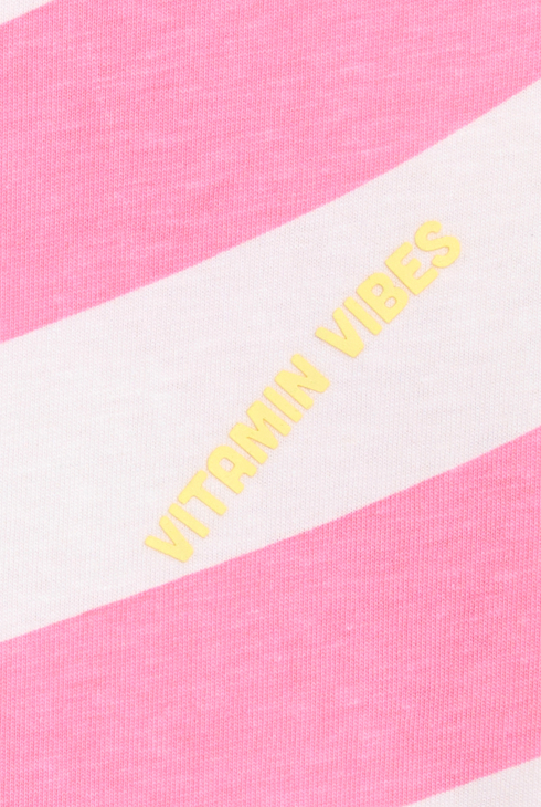 Rosa Kurzarm-T-Shirt mit Streifen Mädchen