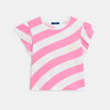 T-shirt rayé manches courtes rose Fille