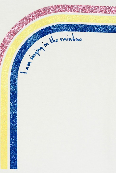 Weißes Kurzarm-T-Shirt mit Regenbogen für Mädchen 2