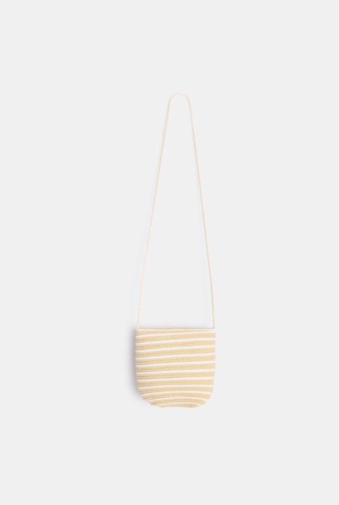Sac à bandoulière tressé lapin beige fille