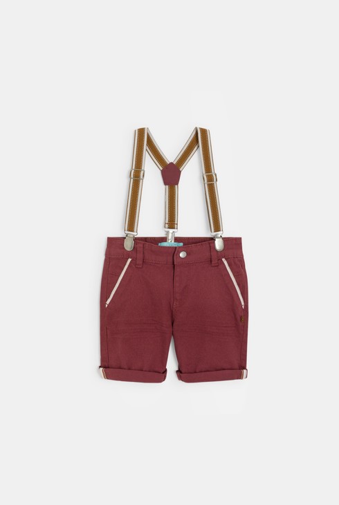 Blasslila Bermuda-Shorts mit Trägern Kleinkind Junge 2